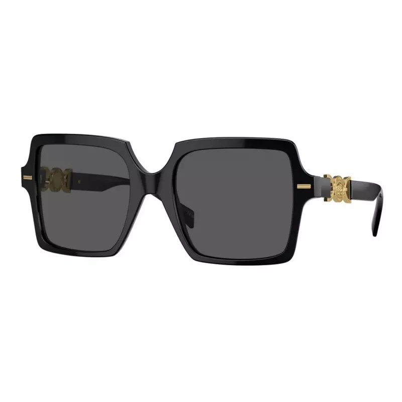 Versace VE4441 GB1-87 moteriški kvadratiniai akiniai nuo saulės, juodi/pilki, 55mm