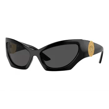 Versace VE4450-GB1-87 vyriški akiniai nuo saulės, juodas rėmelis, pilki lęšiai, 60/16/125 mm