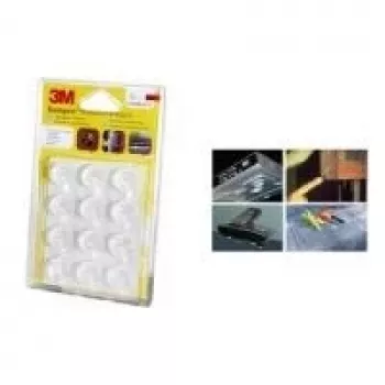 3M Bumpon Apsauginis Atraminis Elementas SJ5312BL Permatomas Apvalus 12,7 mm Skersmens, 3,5 mm Aukščio, Savaiminio Sukibimo, Poliuretanas, Vibracijų Slopinimui