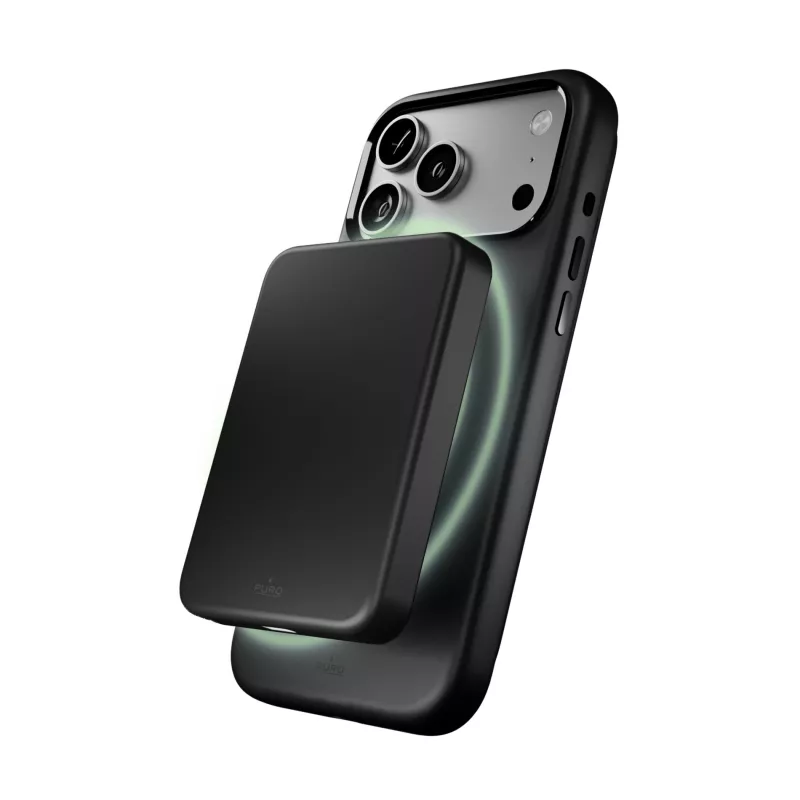 PURO Icon Magnetic dėklas, skirtas Apple iPhone 17 Pro Max, juodas, suderinamas su MagSafe