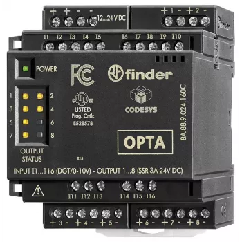 Finder 8A.58.9.024.160C elektromechaninis relės sąsajos modulis, 24 V DC ritė, 1 perjungiamasis kontaktas, 6 A, DIN bėgelis