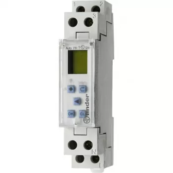 FINDER 127100240000 skaitmeninis programuojamas laiko relė, 1 perjungiamasis kontaktas 16A, 24V AC/DC, DIN bėgelis