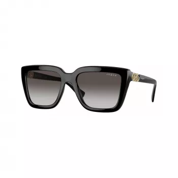 Vogue VO5575SBW448G moteriški akiniai nuo saulės, kvadratinis acetatinis rėmelis, juodi, pilki gradientiniai stiklai, 55 mm