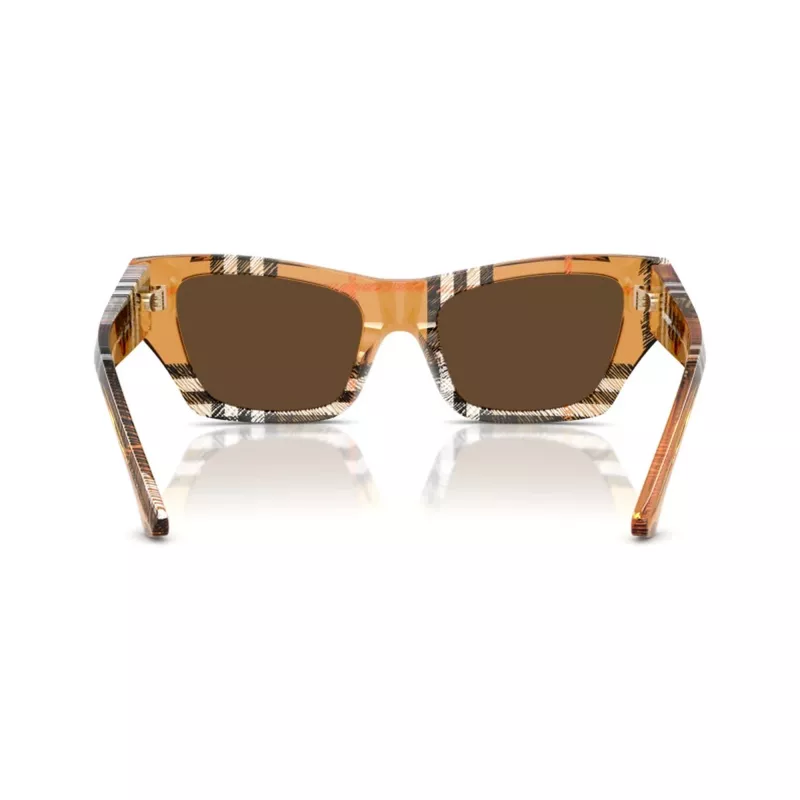 Burberry BE4441U414673 moteriški kvadratiniai havana akiniai nuo saulės su rudais gradientiniais lęšiais 52/19/140 mm