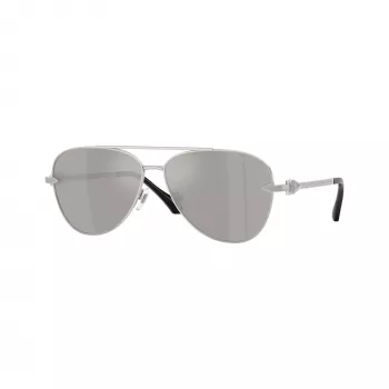 Versace VE2283-10006G vyriški piloto stiliaus akiniai nuo saulės, juodi / pilki veidrodiniai, 61 mm