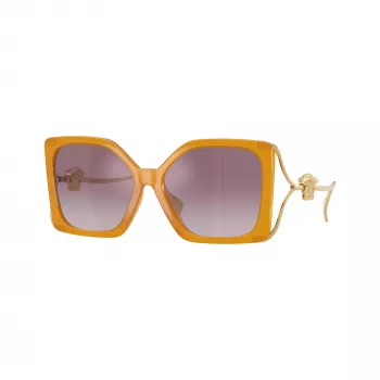 Versace VE4502U55376X moteriški katės akies formos akiniai nuo saulės, permatomo rausvo rėmelio, tamsiai pilki lęšiai, 58/16/130 mm