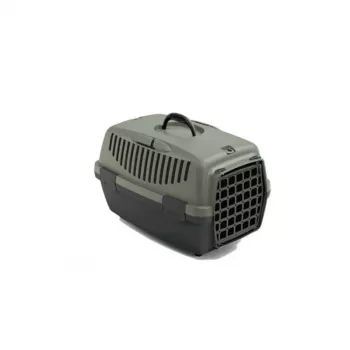 STEFANPLAST Gulliver 1 gyvūnų nešėjas su plastikinėmis durelėmis 48x32x31 cm, pilkas/žalias