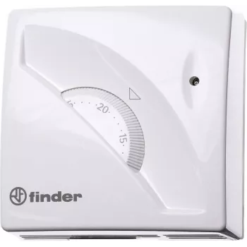 Finder 1T010 paviršinio montavimo patalpų termostatas, 7–30 °C, baltas