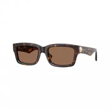 Burberry BE4443-300273 moteriški katės akies formos saulės akiniai, Havana rėmelis, rudi gradientiniai lęšiai, 55 mm