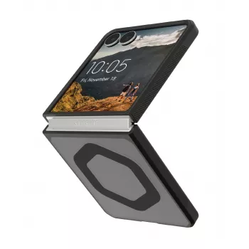 UAG Urban Armor Gear Mouve dėklas su magnetiniu moduliu, skirtas Samsung Galaxy Z Flip8 - Ash (permatomas pilkas) / juodas 214561113131