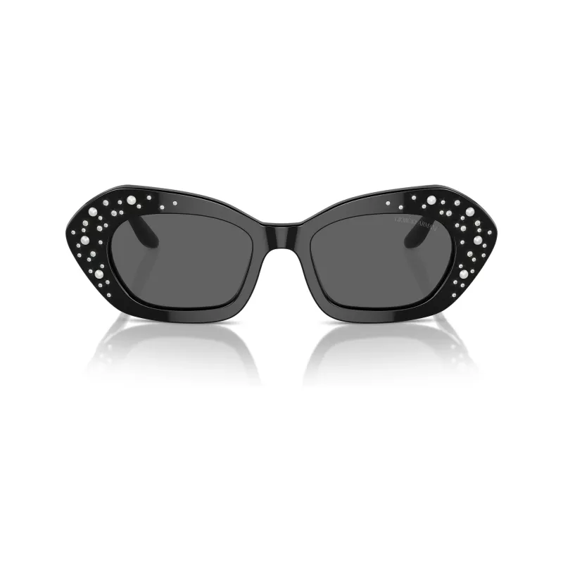 Giorgio Armani Moteriški stačiakampiai juodi akiniai nuo saulės AR8213BU5001B