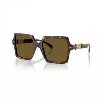 Versace VE4441-108-73 moteriški akiniai nuo saulės - Havana rėmelis, rudi lęšiai, 55 mm
