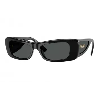 Versace moteriški kvadratiniai akiniai nuo saulės VE4481-GB1-87, juodas rėmelis, pilki lęšiai, 54mm