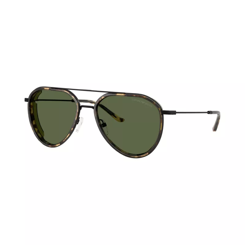 Emporio Armani vyriški stačiakampiai akiniai nuo saulės EA2163-300171 juodi/pilki 56 mm