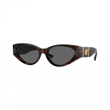 Versace VE4454-542987 moteriški katės akies formos akiniai nuo saulės, Havana/Dark Grey, 55mm