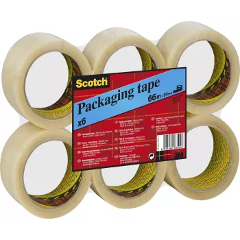 3M Scotch pakavimo juosta 6890, 50mm x 66m, permatoma PVC, stiprus sukibimas, mažas triukšmas, 50 mikronų - 1 ritinys (PVC6RT)