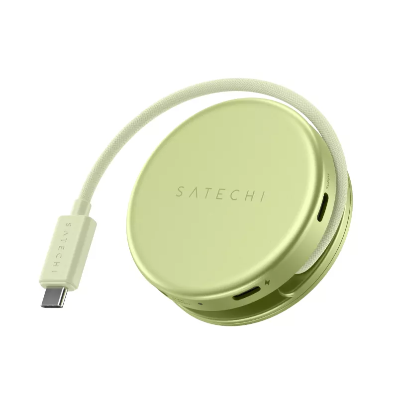 Satechi OntheGo 5-in-1 daugiafunkcis adapteris - USB-C šakotuvas su 4K HDMI, USB-C 5Gbps, USB-A 5Gbps, SD kortelių skaitytuvu, 60W PD pralaidumu (Citrus)