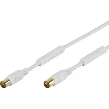 Vivanco SAT antenos kabelis 3 m baltas koaksialinis IEC vyriškas į moterišką 75 Ohm dvigubai ekranuotas VVAN30FEDBGW