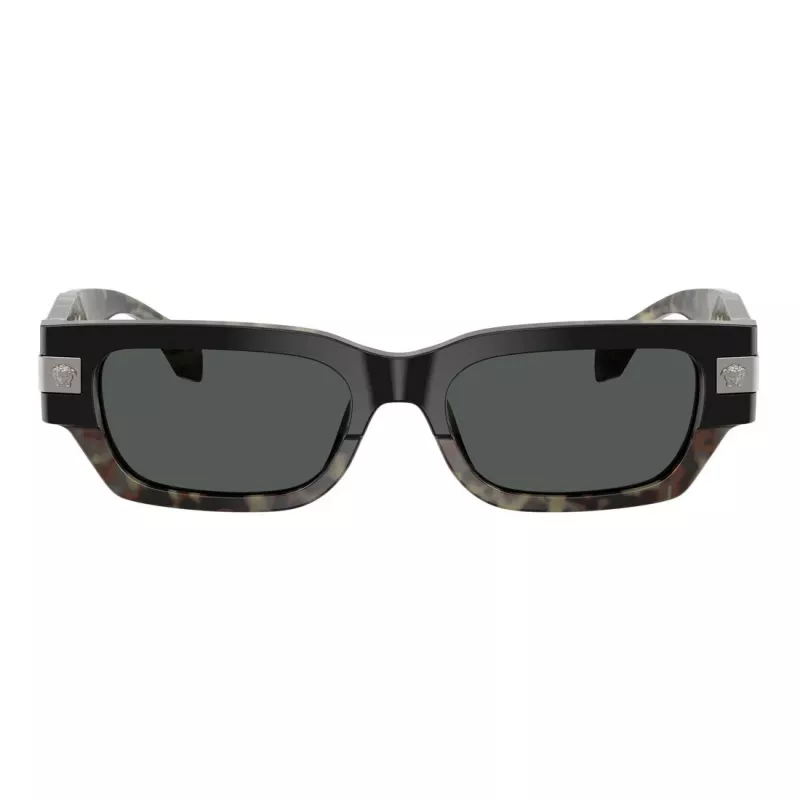 Versace moteriški akiniai nuo saulės VE4465-545687, juodas rėmelis, tamsiai pilki stiklai, 54mm