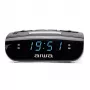 AIWA CR-15 skaitmeninis FM laikrodis-radijas su dvigubu žadintuvu, LED ekranu, miego laikmačiu - juodas
