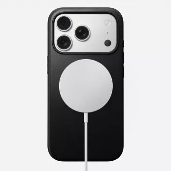 NOMAD Modern Leather Case, skirtas iPhone 17 Pro, MagSafe, juodas