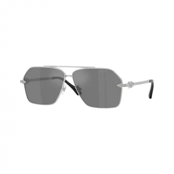 Versace VE2284-10006G vyriški akiniai nuo saulės, juodas rėmelis, pilki lęšiai, 63mm