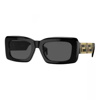 Versace VE4444UGB187 moteriški katės akies formos akiniai nuo saulės, juodas rėmelis, pilkos gradientinės lęšiai, 54 mm