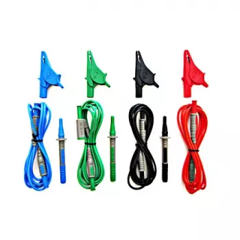 HT Instruments Universal Test Lead Set G3, CAT IV 600V / CAT III 1000V, 10A, 1,5 m silikoniniai laidai su zondais ir krokodilų spaustukais, raudoni/juodi 1006210