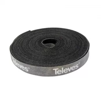 Televes KB 8 lipniosios juostelės kabelių rišimo ritinys, 8 mm x 10 m, juodas, daugkartinio naudojimo 200101