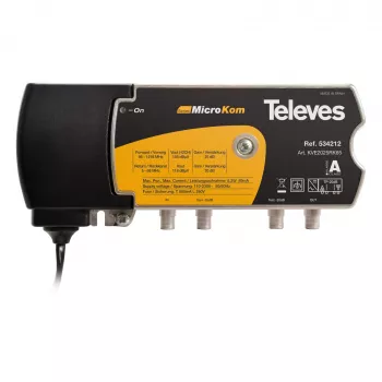 Televes KVE2025RK65 plačiajuostis stiprintuvas 20/25dB su grįžtamuoju kanalu 5-65MHz 20dB (534212)