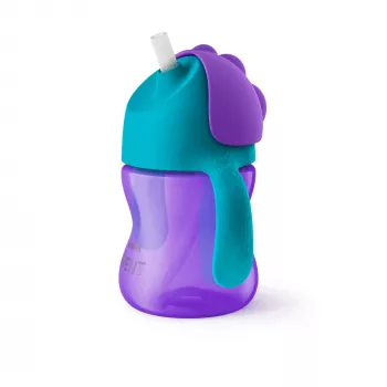 Philips Avent lankstaus šiaudelio puodelis 200 ml, 9 mėn.+, violetinis
