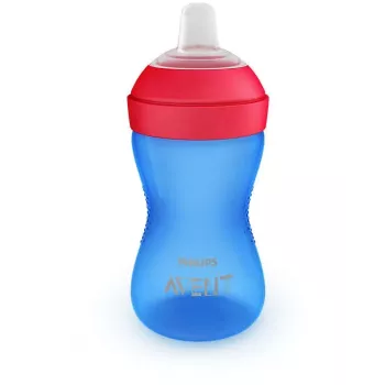 Philips Avent My Grippy mokomasis puodelis su minkštu snapeliu 300ml, 9M+, mėlynas