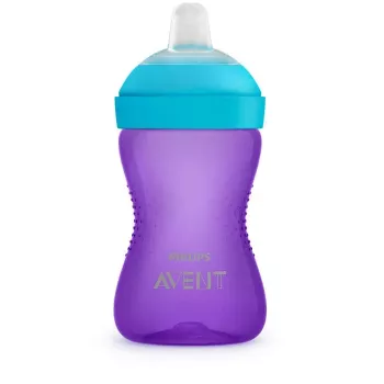 Philips AVENT My Grippy mokomasis puodelis su minkštu snapeliu 300 ml, 9m+, violetinis