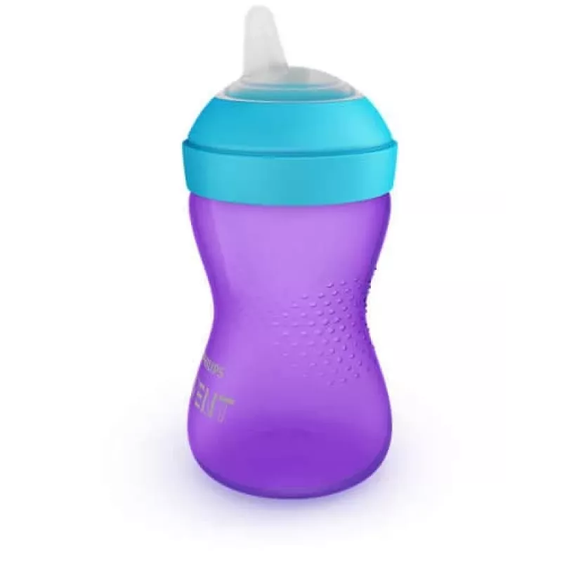 Philips AVENT My Grippy mokomasis puodelis su minkštu snapeliu 300 ml, 9m+, violetinis