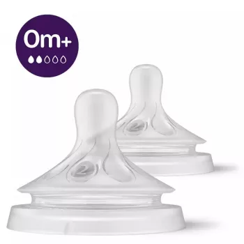 Philips Avent Natural Response kūdikių buteliuko žindukai, lėtas srautas, 0M+, 2 vnt., silikonas