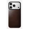 NOMAD Magnetic Leather Back, skirta iPhone 17 Pro, suderinama su MagSafe, Horween odos, Rustic Brown