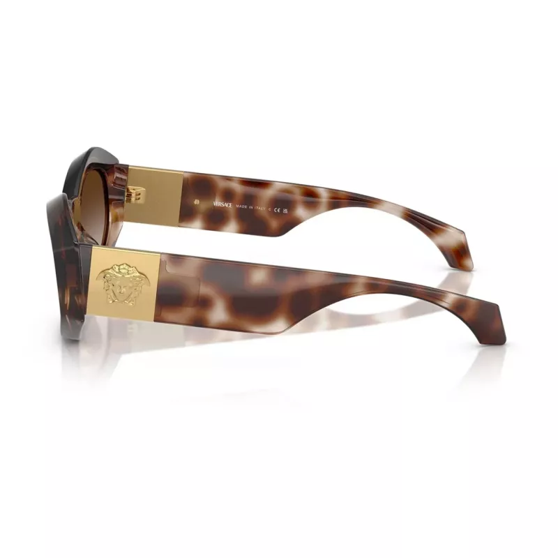 Versace VE4466U vyriški kvadratiniai acetatiniai akiniai nuo saulės, juodas rėmelis, pilki lęšiai, 54mm VE4466U54613B