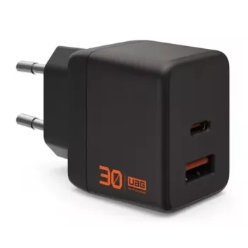 UAG Urban Armor Gear SRGE GaN sieninis įkroviklis 30W PD USB-C/USB-A, juodas, 9B443511V4040