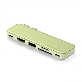 Satechi USB-C Snap Hub - daugiafunkcis adapteris su 4K HDMI, 5Gbps USB, kortelių skaitytuvu, 45W PD (Citrus)