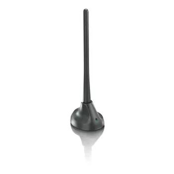 PHILIPS SDV5100/12 kambarinė TV antena su 18 dB stiprinimu, UHF/VHF/FM, juoda