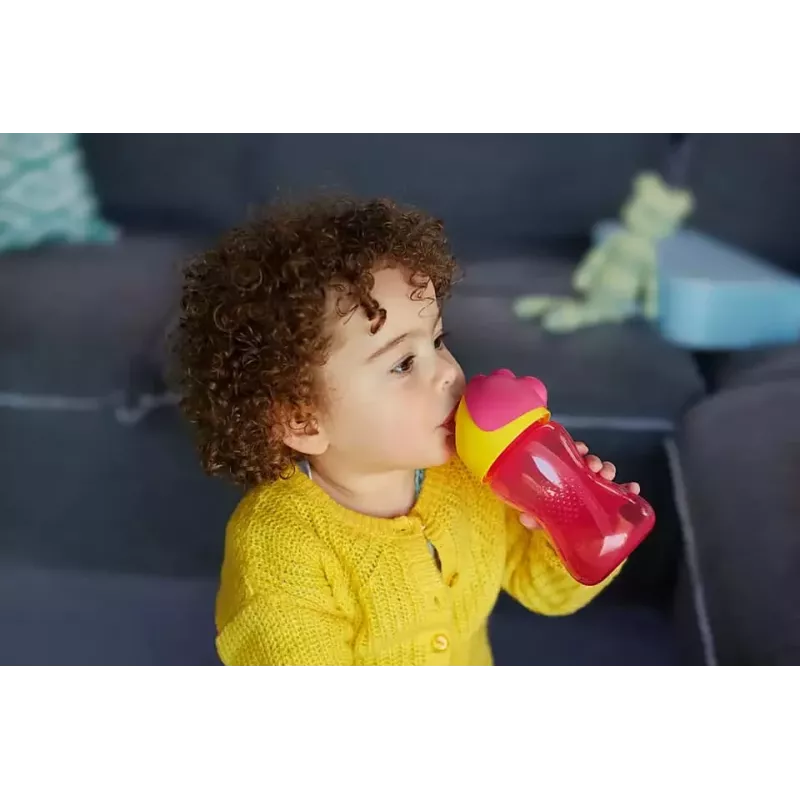 Philips Avent gertuvė su lanksčiu šiaudeliu, 300 ml, 12 mėn.+, rožinė