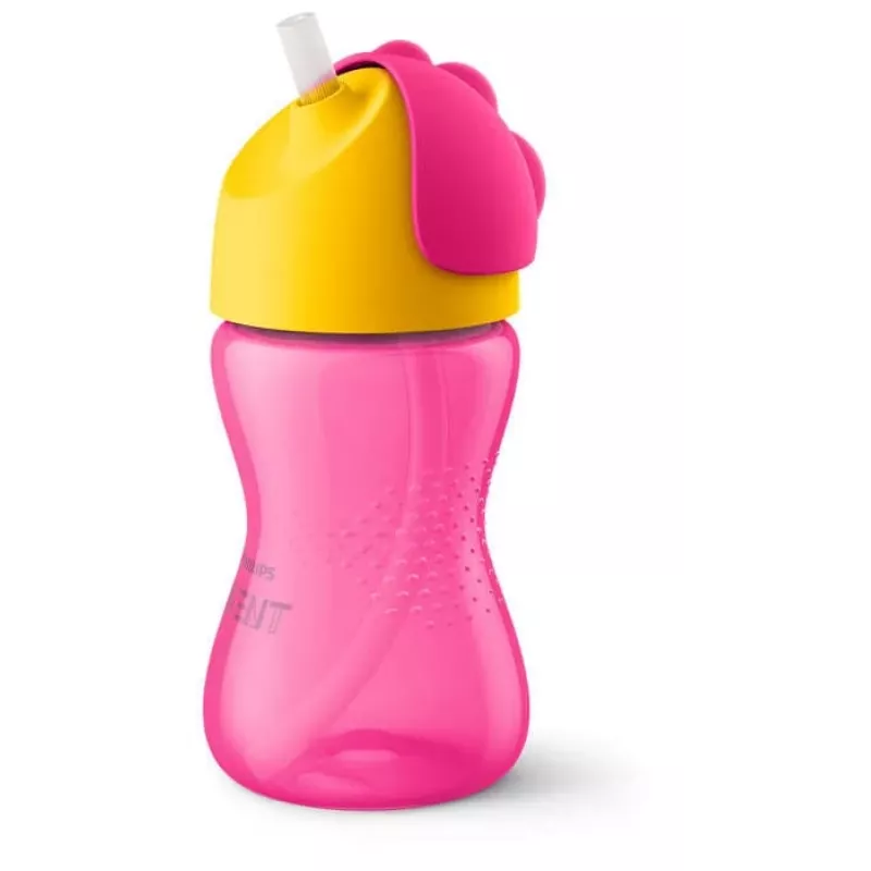 Philips Avent gertuvė su lanksčiu šiaudeliu, 300 ml, 12 mėn.+, rožinė