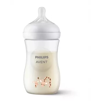 Philips Avent Natural Response Giraffe kūdikio buteliukas 260 ml, vidutinio srauto žindukas, nuo 1 mėn.