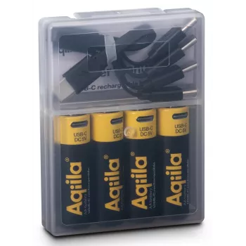 AQIILA USB-C įkraunamos AA ličio jonų baterijos, 1,2V, 4 vnt. (AQ200AA367C4)