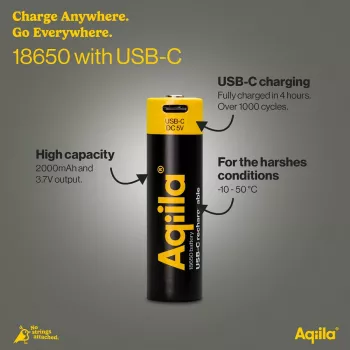 AQIILA USB-C įkraunama NiMH AA baterija 2100 mAh 1.2 V (AQ18018650398C1)