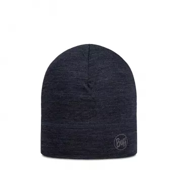 BUFF Lightweight Merino Beanie – vientisos naktinio mėlynumo spalvos, M dydžio