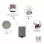 Brabantia NewIcon 5L pedalų šiukšliadėžė, Mineral Concrete Grey