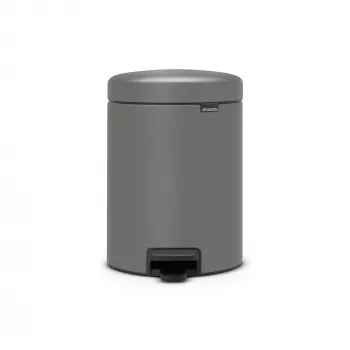 Brabantia NewIcon 5L pedalų šiukšliadėžė, Mineral Concrete Grey