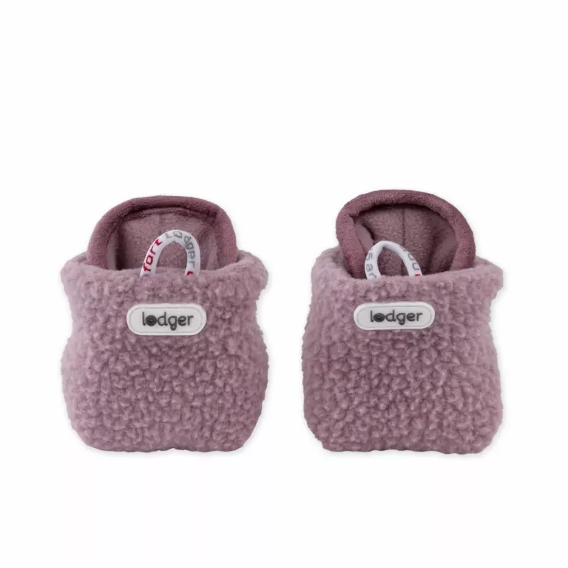 Lodger Slipper Teddy kūdikių šlepetės, rausvos, 6-12 mėn., neslystančiu padu, flisinis audinys