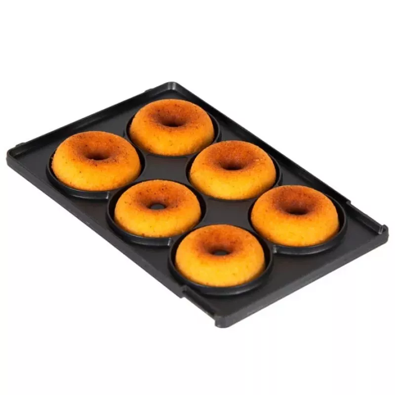 Trebs 6-in-1 užkandžių gamintojas raudonas – vafliams, sumuštiniams, griliui, spurgoms, poffertjes, keksiukams